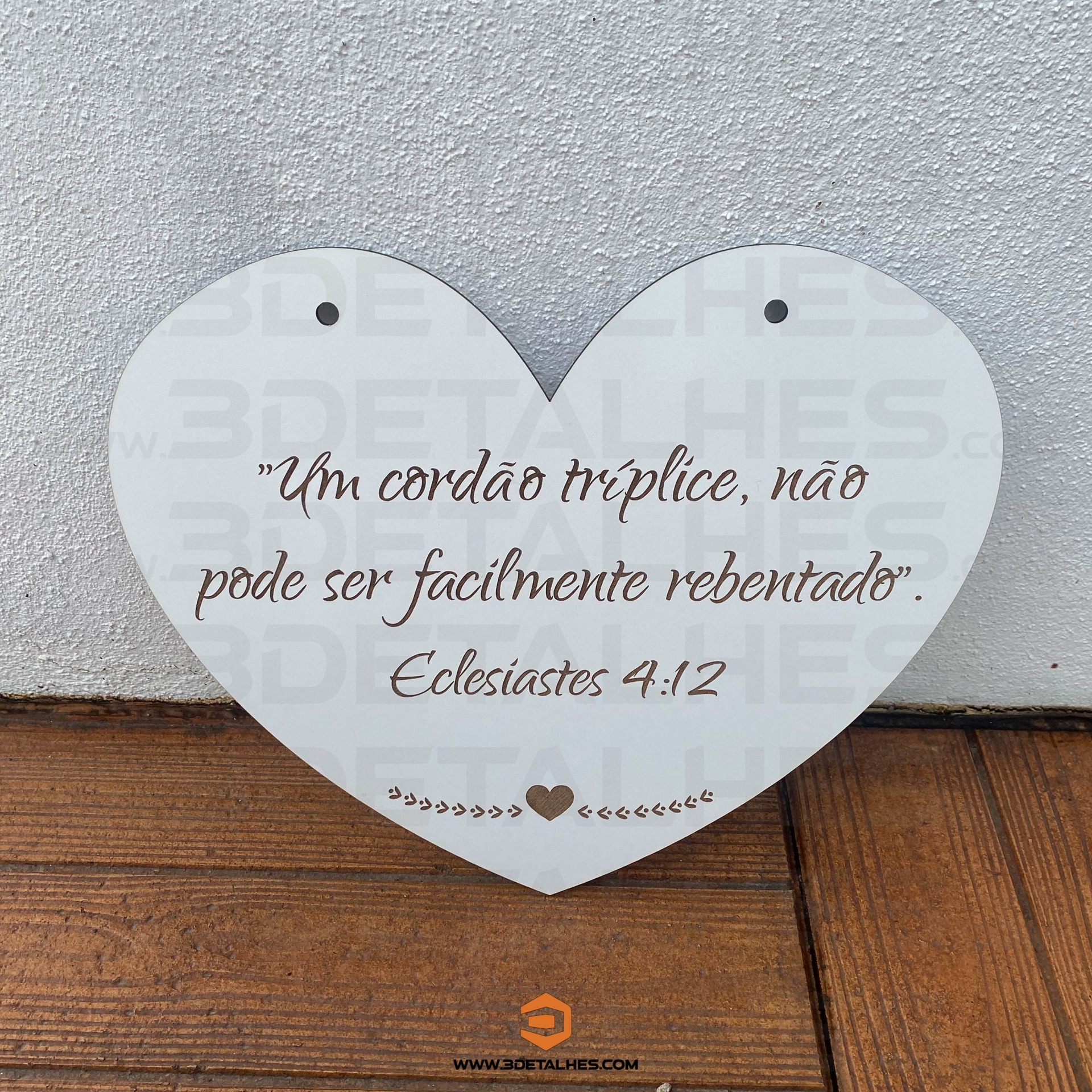 Placa Entrada dos Noivos - Coração