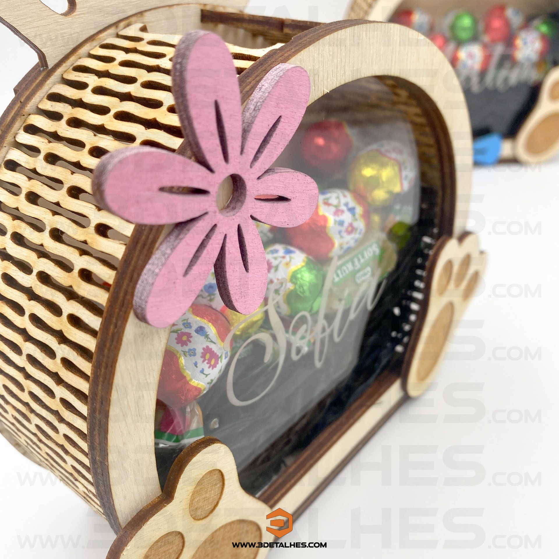 Caixa Coelho com Nome e Surpresa