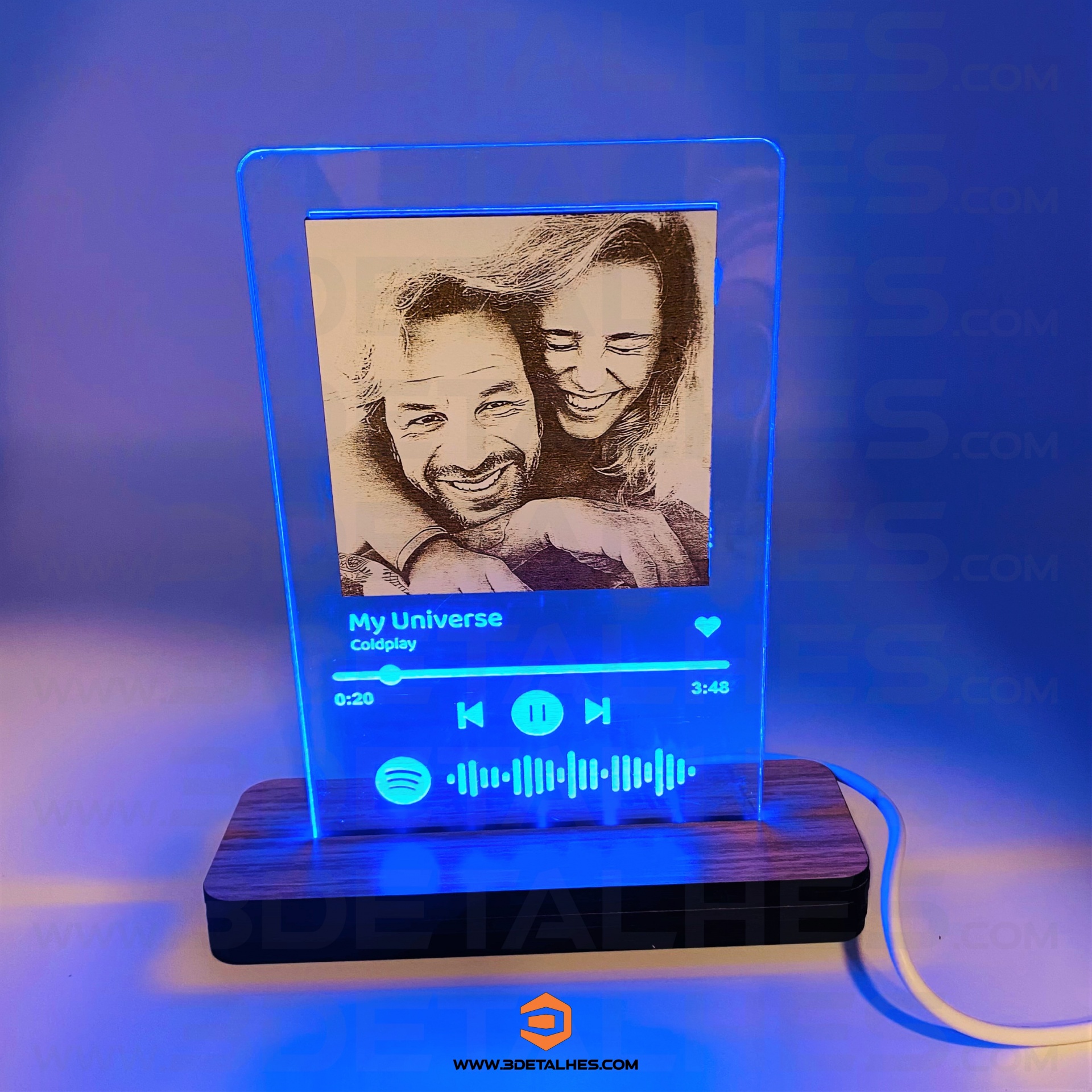 Candeeiro Led - Música Spotify e Fotografia