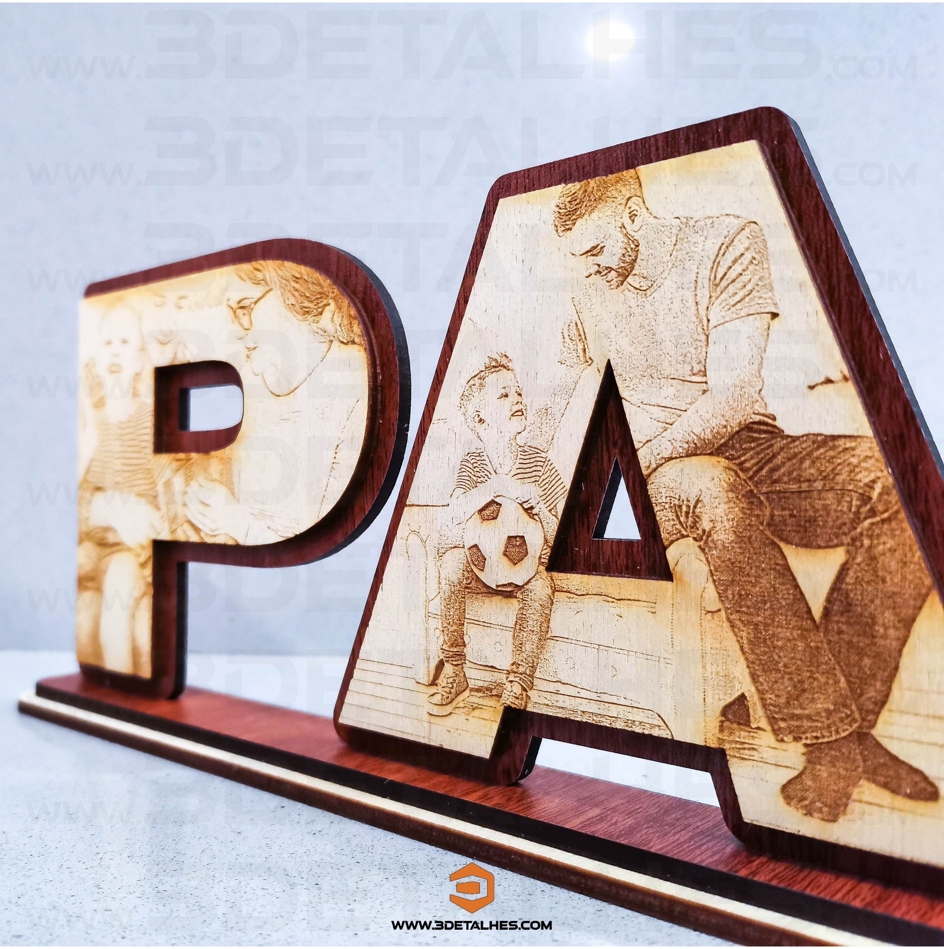 Peça PAI com Fotografias Gravadas