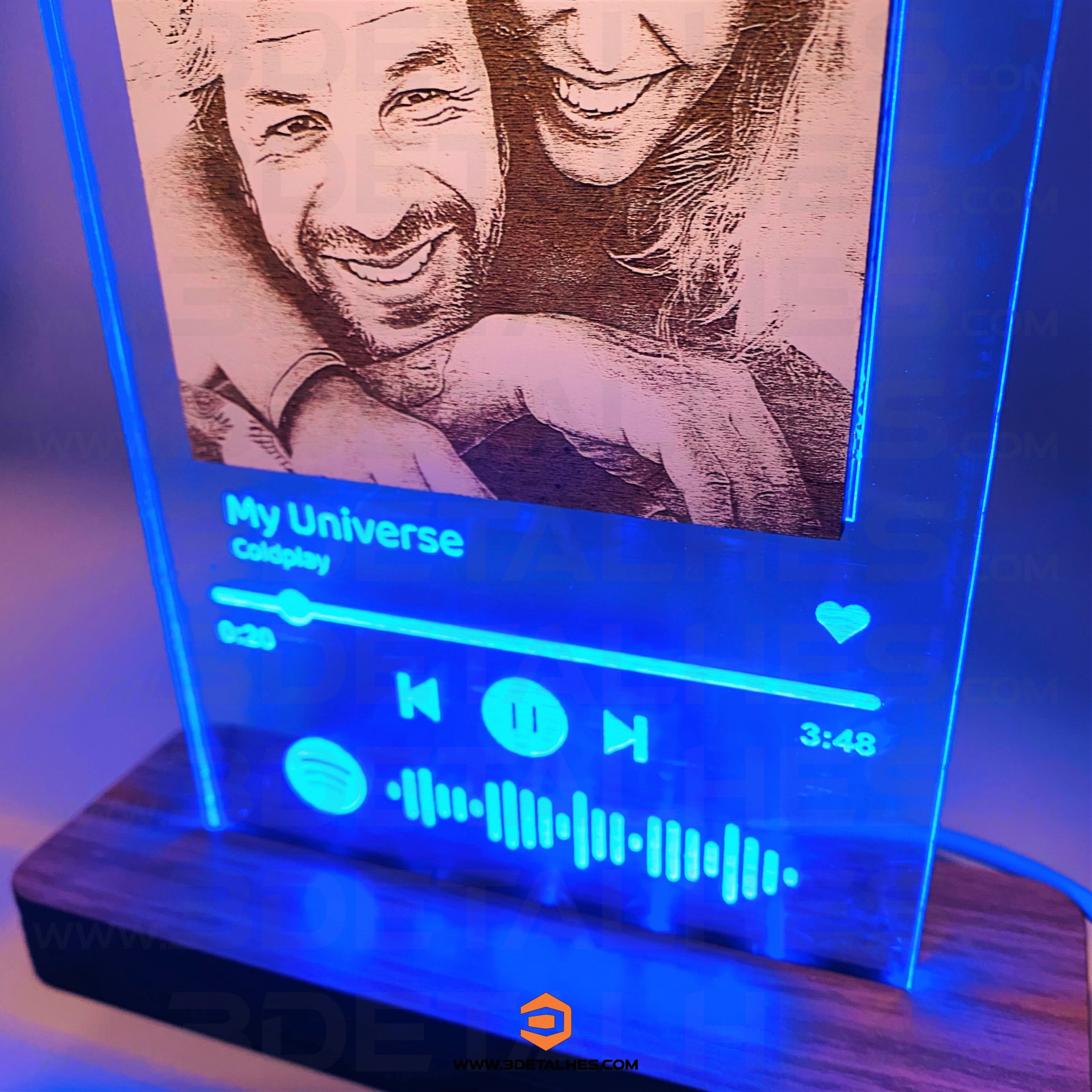 Candeeiro Led - Música Spotify e Fotografia