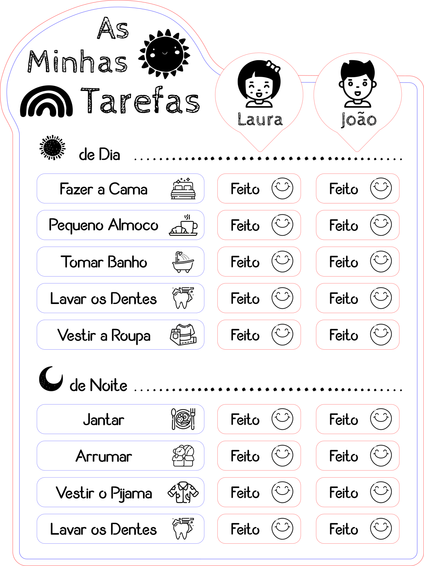 Quadro "As Minhas Tarefas"