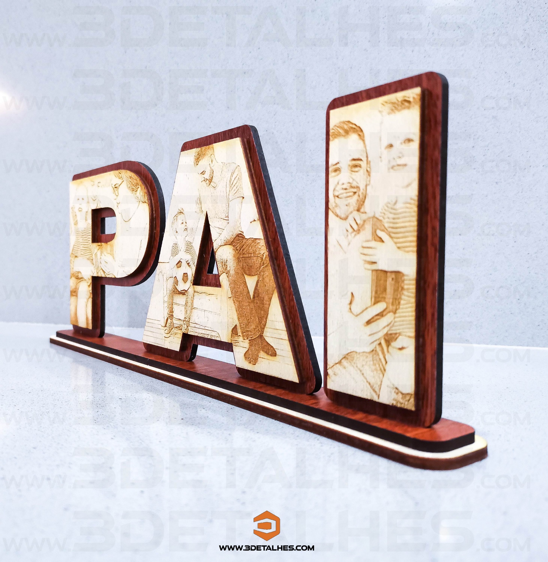 Peça PAI com Fotografias Gravadas