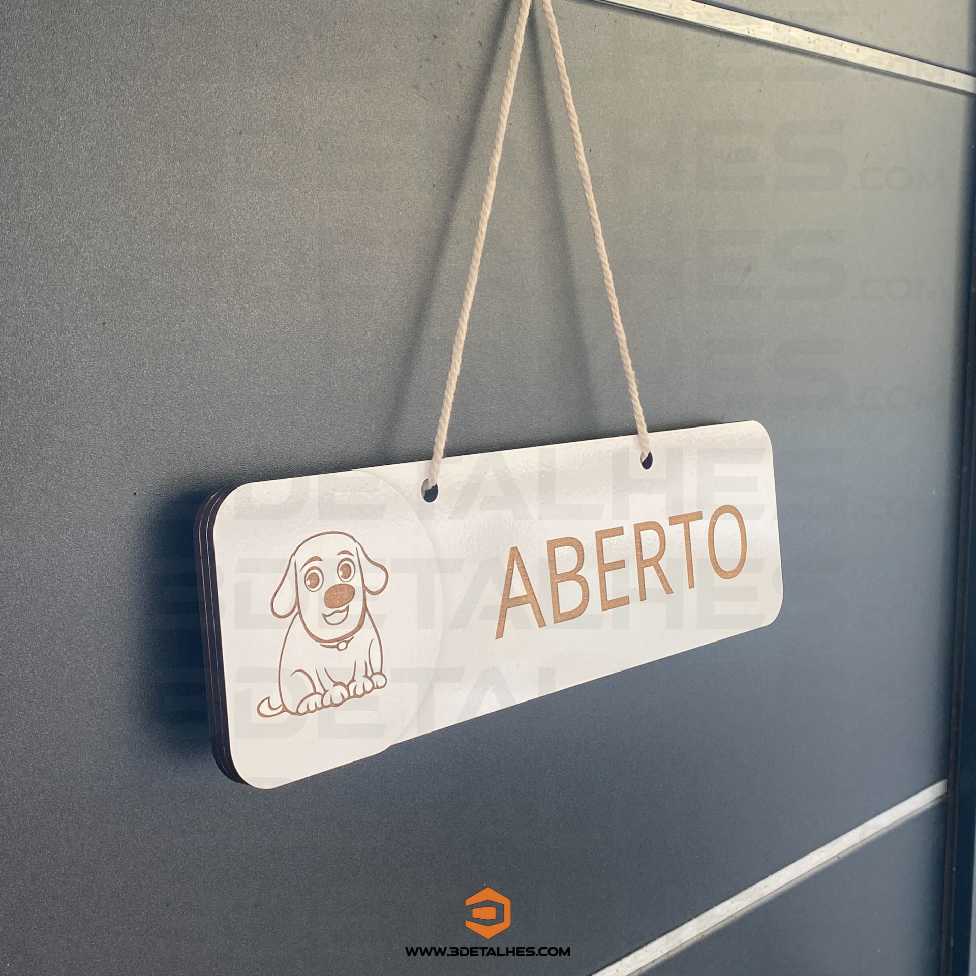 Placa de Sinalização Aberto/Fechado com imagem