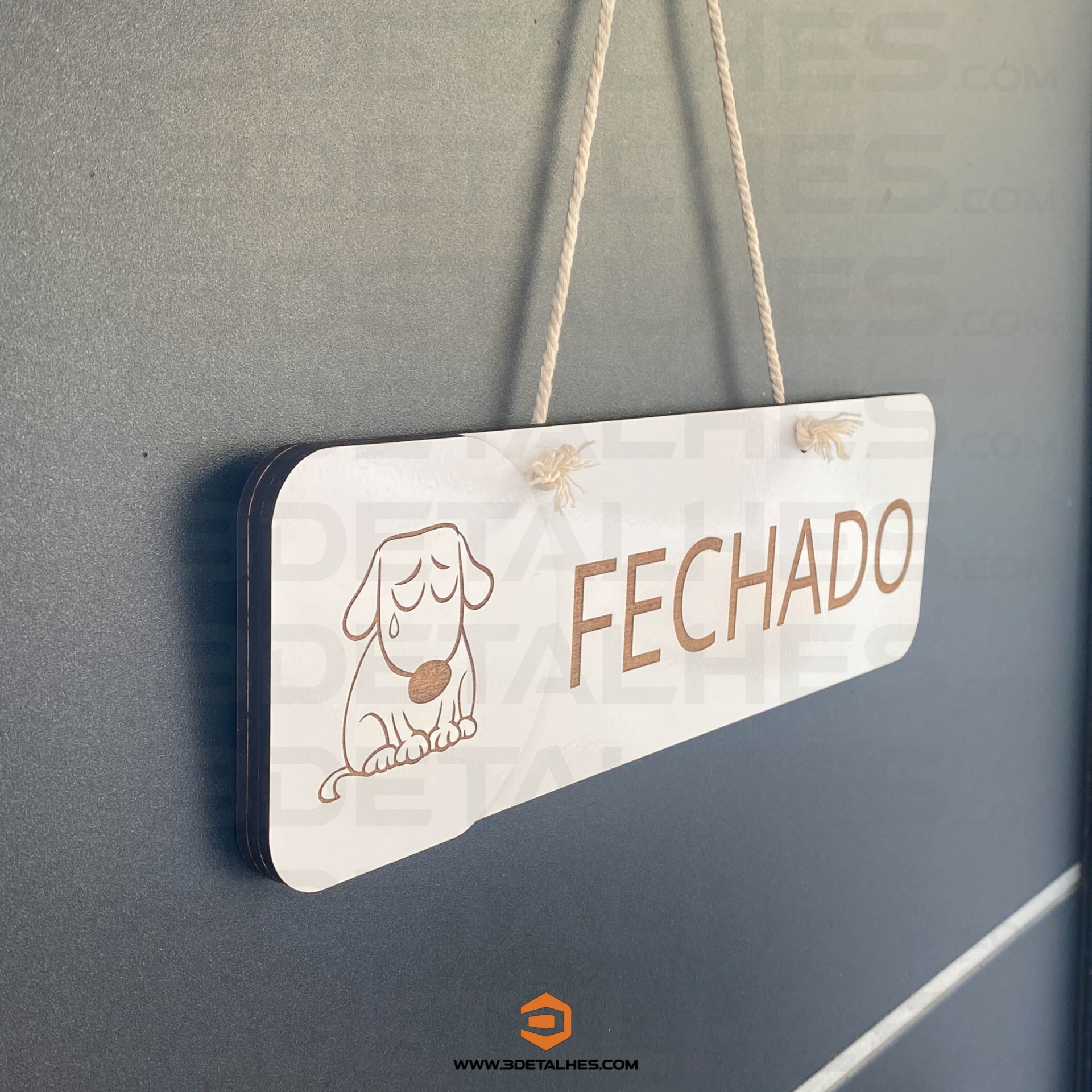 Placa de Sinalização Aberto/Fechado com imagem