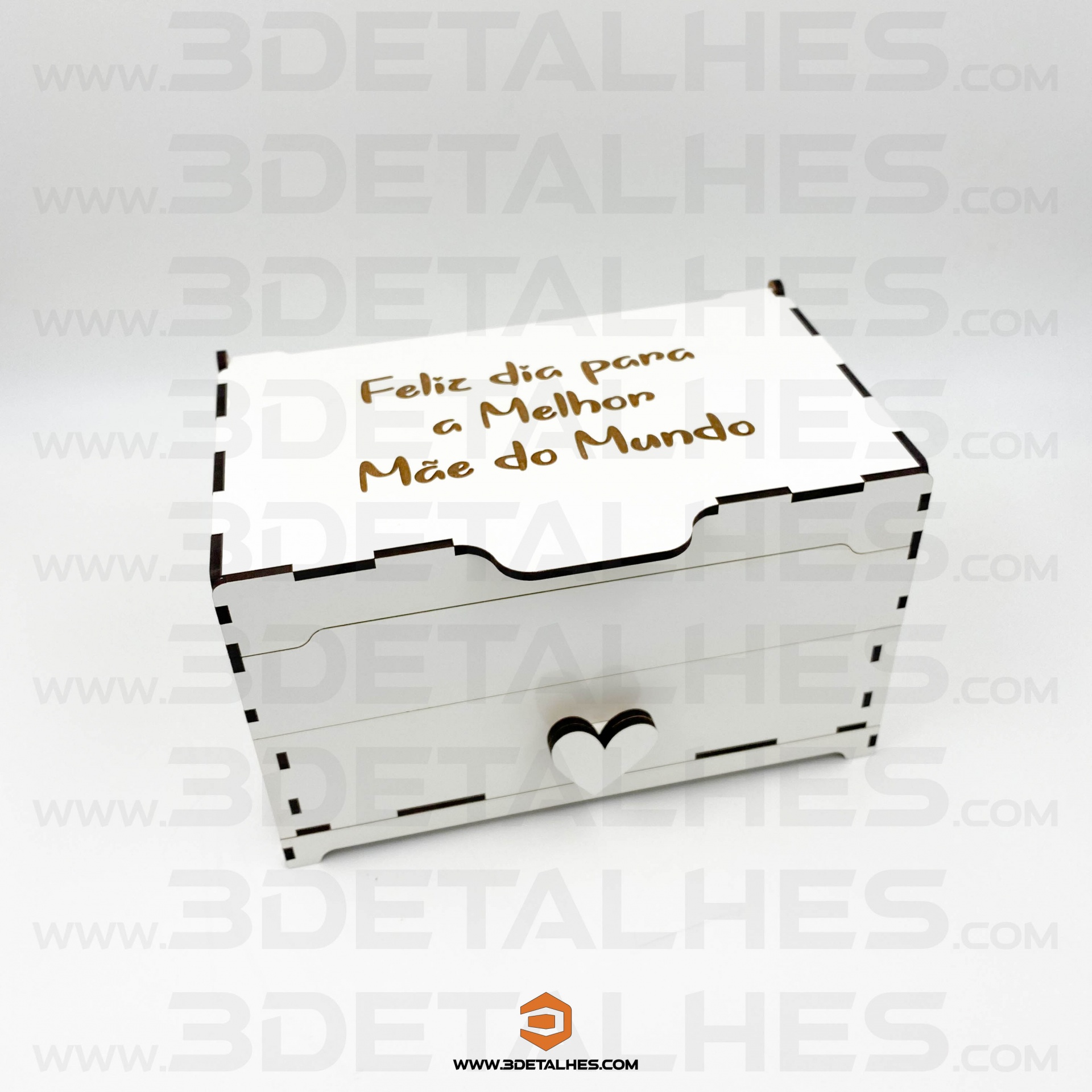 Baú com Ferrero e Flores em Madeira