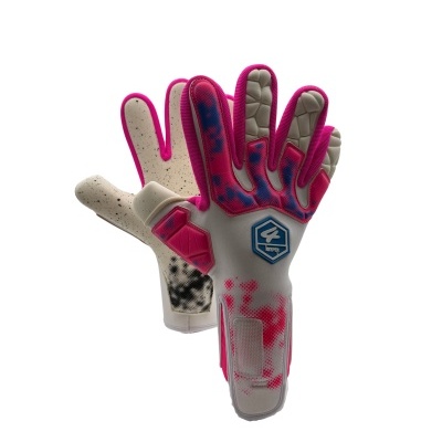 luvas desportivas de guarda-redes cores branco, rosa e azul