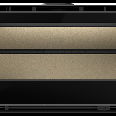 Porta de forno em metal preto com vidro temperado e interior em material refratário bege