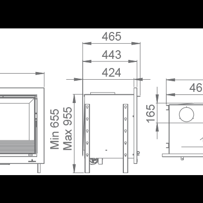 Desenho técnico com dimensões e recortes circulares