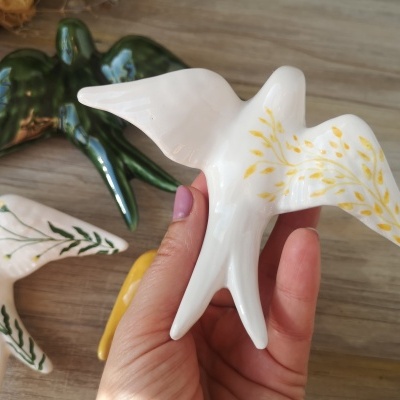 Conjunto de 4 andorinhas em cerâmica