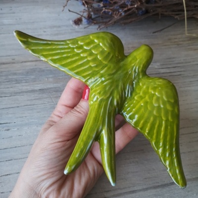 Conjunto de 4 andorinhas em cerâmica