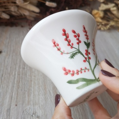 Vela -  padrão Flor Vermelha