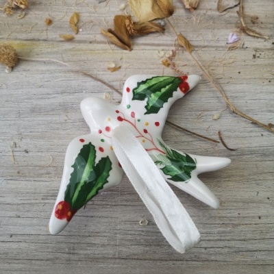 Andorinha de Natal padrão Azevinhos