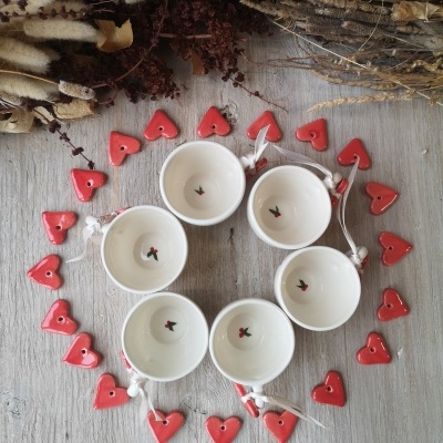 Conjunto de 6 chávenas de café+coração