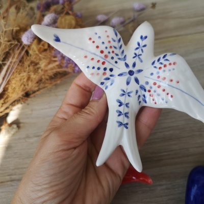 Conjunto de 3 andorinhas em cerâmica