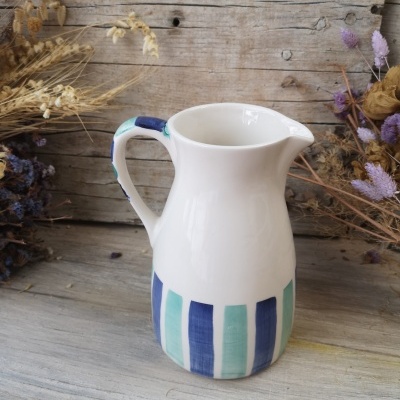 Jarro em cerâmica pintado à mão - Coleção Praia