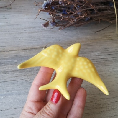 Conjunto de 4 andorinhas em cerâmica