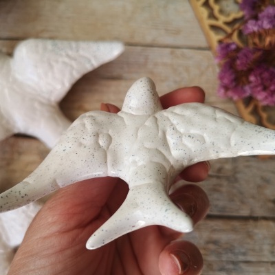 Conjunto de 3 andorinhas em cerâmica, cor Multi Pintas