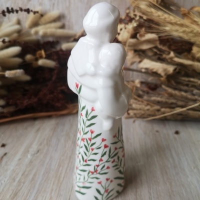 Santo António - flores coração vermelho