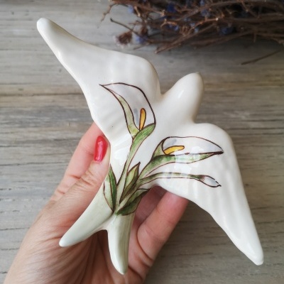 Conjunto de 4 andorinhas em cerâmica