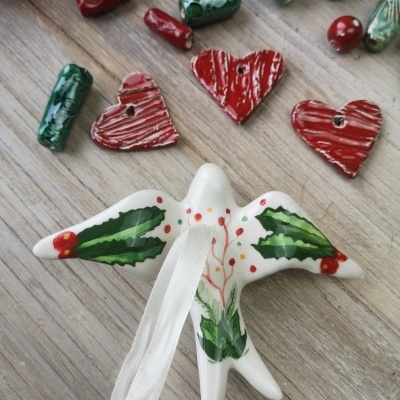 Andorinha de Natal padrão Azevinhos