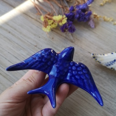 Conjunto de 3 andorinhas em cerâmica