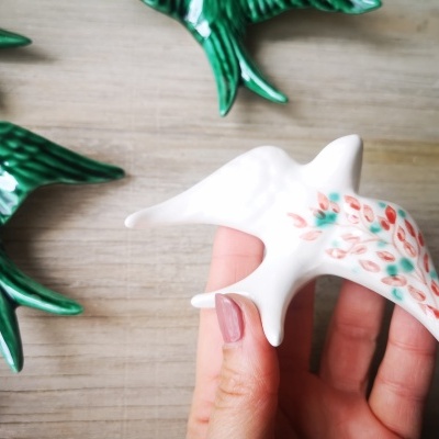 Conjunto de 4 andorinhas em cerâmica