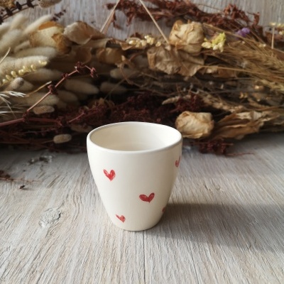 Copinho de café, padrão corações