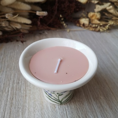 Vela -  padrão Flor Vermelha