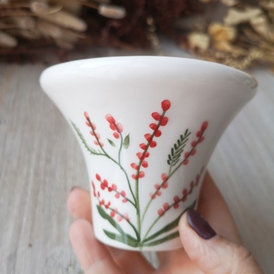 Vela -  padrão Flor Vermelha