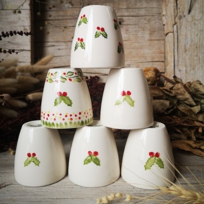 Conjunto de 6 Copinhos de café, motivos de Natal