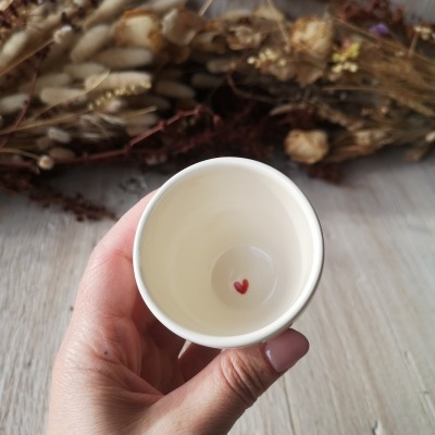 Copinho de café, padrão corações