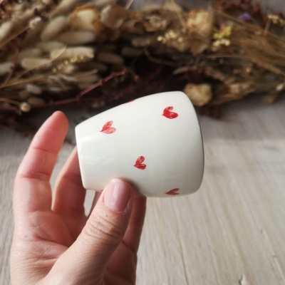 Copinho de café, padrão corações