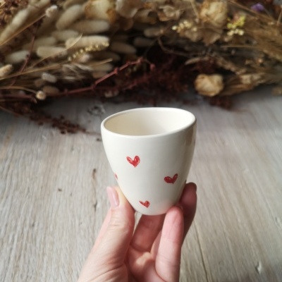 Copinho de café, padrão corações