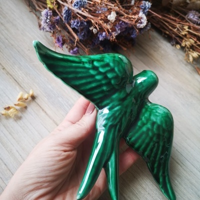 Conjunto de 4 andorinhas em cerâmica