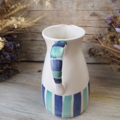 Jarro em cerâmica pintado à mão - Coleção Praia