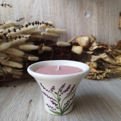 Vela -  padrão Flor Lilás