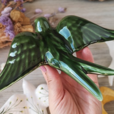 Conjunto de 4 andorinhas em cerâmica