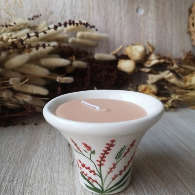 Vela -  padrão Flor Vermelha