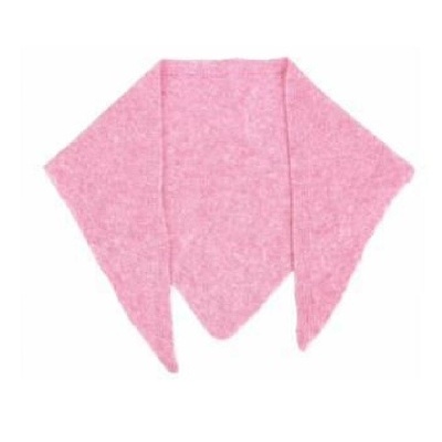 Lenço triangular rosa com textura felpuda