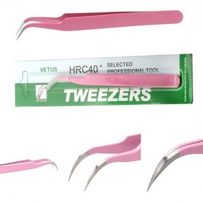 Pinça para Extensão de Pestanas Fina Curva ST-15