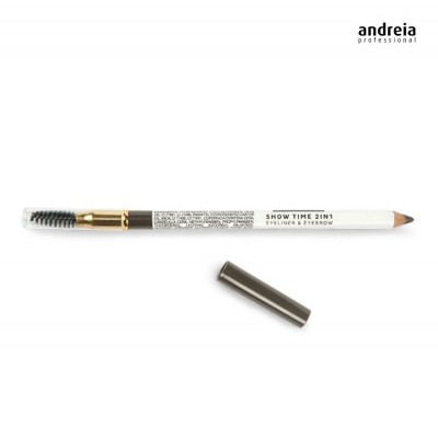 Andreia Makeup Delineador e Sobrancelha 01-castanho claro - 2 em 1 Show Time