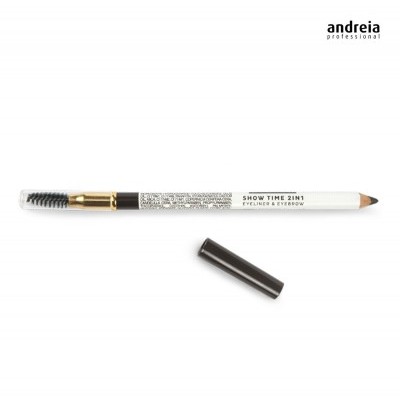Andreia Makeup Delineador e Sobrancelha 02 -Castanho Escuro-  2 em 1 Show Time -