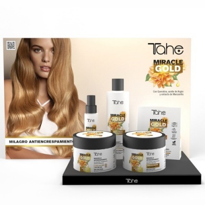 Tahe Máscara anti-frizz Miracle Gold para cabelos grossos