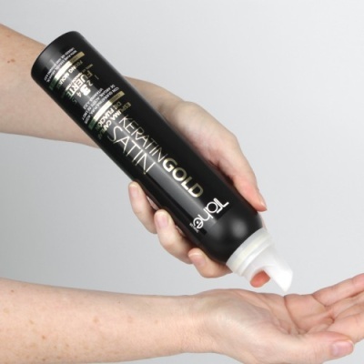 Tahe Espuma de fixação de ouro de queratina acetinada