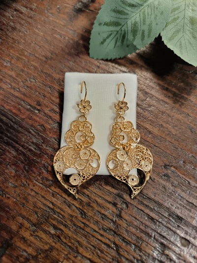 Par de Brincos Prata 925º% Dourada