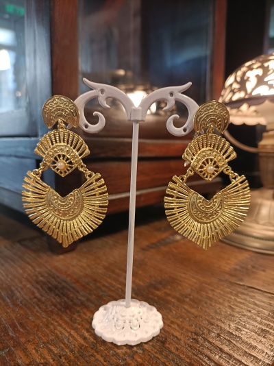 Par de Brincos Prata 925º% Dourada