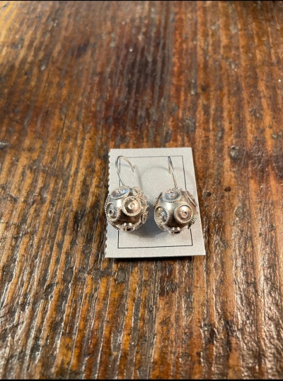 Par de brincos Prata 925º% Bolas de Viana