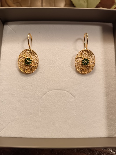 Brincos Prata 925º% Dourada