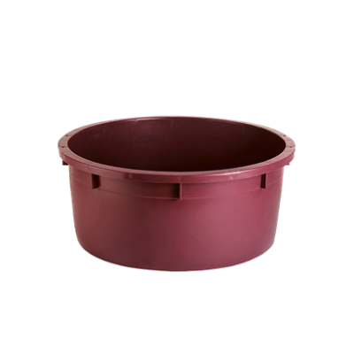 Recipiente redondo de plástico vinho com borda reforçada